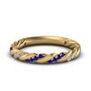Load image into Gallery viewer, twisted-vine-diamond-wedding-band-with-sapphire-in-yellow-gold-FD9127BGSABL-NL-YG