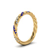 Load image into Gallery viewer, twisted-vine-diamond-wedding-band-with-sapphire-in-yellow-gold-FD9127BGSABLANGLE2-NL-YG