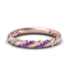 Load image into Gallery viewer, twisted-vine-diamond-wedding-band-with-violet-topaz-in-rose-gold-FD9127BGVITO-NL-RG