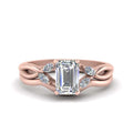 Thumbnail 1 - twisted-vine-emerald-cut-bridal-diamond-ring-set-with-plain-shank-in-rose-gold-FD8300EMB1-NL-RG.jpg