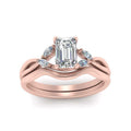 Thumbnail 2 - twisted-vine-emerald-cut-bridal-diamond-ring-set-with-plain-shank-in-rose-gold-FD8300EMB1-NL-RG.jpg