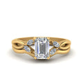 Thumbnail 7 - twisted-vine-emerald-cut-bridal-diamond-ring-set-with-plain-shank-in-yellow-gold-FD8300EMB1-NL-YG.jpg