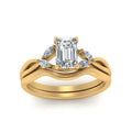 Thumbnail 8 - twisted-vine-emerald-cut-bridal-diamond-ring-set-with-plain-shank-in-yellow-gold-FD8300EMB1-NL-YG.jpg