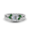 Thumbnail 22 - twisted-vine-emerald-cut-bridal-emerald-ring-set-with-plain-shank-in-white-gold-FD8300EMB1GEMGR-NL-WG.jpg