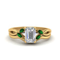 Thumbnail 25 - twisted-vine-emerald-cut-bridal-emerald-ring-set-with-plain-shank-in-yellow-gold-FD8300EMB1GEMGR-NL-YG.jpg