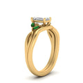 Thumbnail 27 - twisted-vine-emerald-cut-bridal-emerald-ring-set-with-plain-shank-in-yellow-gold-FD8300EMB1GEMGR-NL-YG.jpg