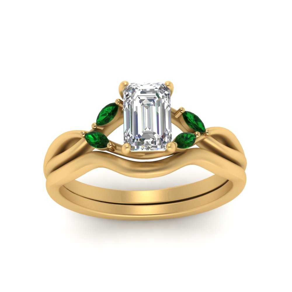 twisted-vine-emerald-cut-bridal-emerald-ring-set-with-plain-shank-in-yellow-gold-FD8300EMB1GEMGR-NL-YG.jpg