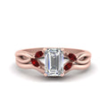 Thumbnail 10 - twisted-vine-emerald-cut-bridal-ruby-ring-set-with-plain-shank-in-rose-gold-FD8300EMB1GRUDR-NL-RG.jpg