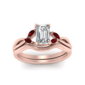 Thumbnail 11 - twisted-vine-emerald-cut-bridal-ruby-ring-set-with-plain-shank-in-rose-gold-FD8300EMB1GRUDR-NL-RG.jpg