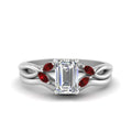 Thumbnail 13 - twisted-vine-emerald-cut-bridal-ruby-ring-set-with-plain-shank-in-white-gold-FD8300EMB1GRUDR-NL-WG.jpg