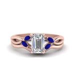 Load image into Gallery viewer, twisted-vine-emerald-cut-bridal-sapphire-ring-set-with-plain-shank-in-rose-gold-FD8300EMB1GSABL-NL-RG.jpg
