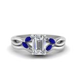 Load image into Gallery viewer, twisted-vine-emerald-cut-bridal-sapphire-ring-set-with-plain-shank-in-white-gold-FD8300EMB1GSABL-NL-WG.jpg

