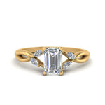 Load image into Gallery viewer, twisted-vine-emerald-cut-diamond-ring-in-yellow-gold-FD8300EMRB1-NL-YG.jpg
