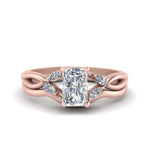 Load image into Gallery viewer, twisted-vine-radiant-cut-bridal-diamond-ring-set-with-plain-shank-in-rose-gold-FD8300RAB1-NL-RG.jpg
