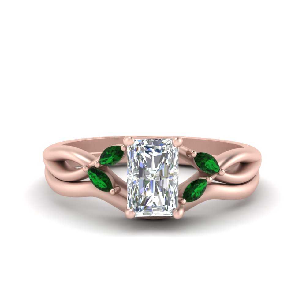 twisted-vine-radiant-cut-bridal-emerald-ring-set-with-plain-shank-in-rose-gold-FD8300RAB1GEMGR-NL-RG.jpg