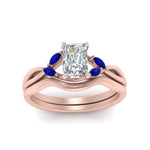 Load image into Gallery viewer, twisted-vine-radiant-cut-bridal-sapphire-ring-set-with-plain-shank-in-rose-gold-FD8300RAB1GSABL-NL-RG.jpg
