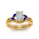 Load image into Gallery viewer, twisted-vine-radiant-cut-bridal-sapphire-ring-set-with-plain-shank-in-yellow-gold-FD8300RAB1GSABL-NL-YG.jpg
