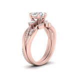 Load image into Gallery viewer, twisted-vine-vintage-band-round-cut-diamond-wedding-ring-set-in-rose-gold-FD10981ROANGLE3-NL-RG.jpg