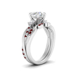 Load image into Gallery viewer, twisted-vine-vintage-band-round-cut-diamond-wedding-ring-set-with-ruby-in-white-gold-FD10981ROGRUDRANGLE3-NL-WG.jpg