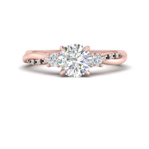 Twisted Vine Vintage Round Cut Engagement Ring