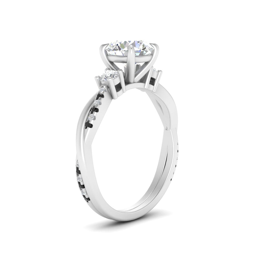 Twisted Vine Vintage Round Cut Engagement Ring