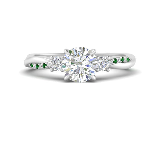 Twisted Vine Vintage Round Cut Engagement Ring