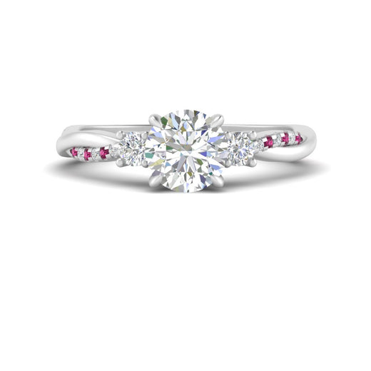 Twisted Vine Vintage Round Cut Engagement Ring