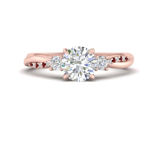 Twisted Vine Vintage Round Cut Engagement Ring