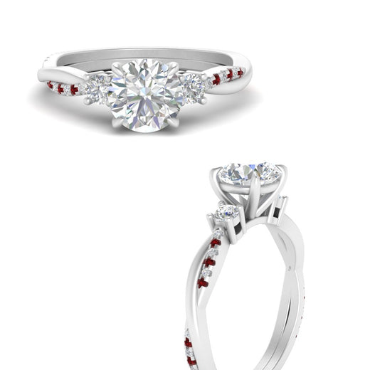 Twisted Vine Vintage Round Cut Engagement Ring