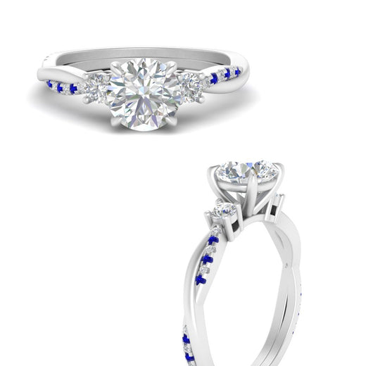 Twisted Vine Vintage Round Cut Engagement Ring