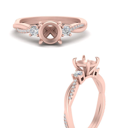 Twisted Vine Vintage Semi Mount Diamond Engagement Ring