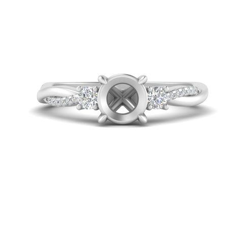 Twisted Vine Vintage Semi Mount Diamond Engagement Ring