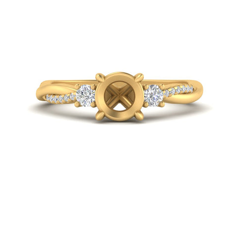 Twisted Vine Vintage Semi Mount Diamond Engagement Ring