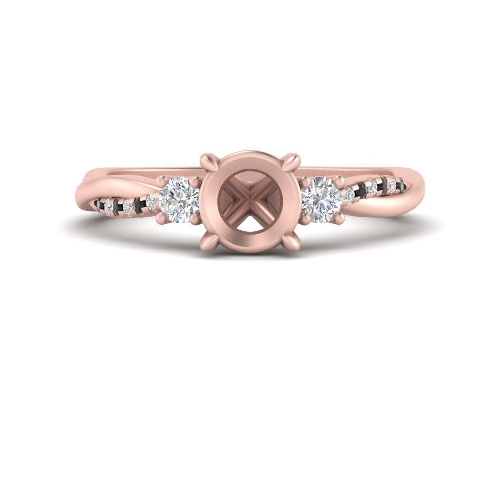 Twisted Vine Vintage Semi Mount Diamond Engagement Ring