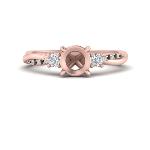 Twisted Vine Vintage Semi Mount Diamond Engagement Ring