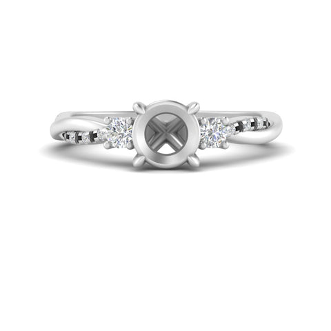 Twisted Vine Vintage Semi Mount Diamond Engagement Ring