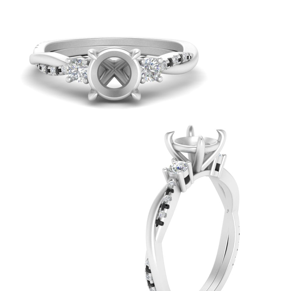 Twisted Vine Vintage Semi Mount Diamond Engagement Ring