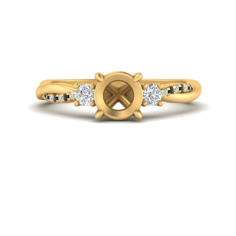 Twisted Vine Vintage Semi Mount Diamond Engagement Ring