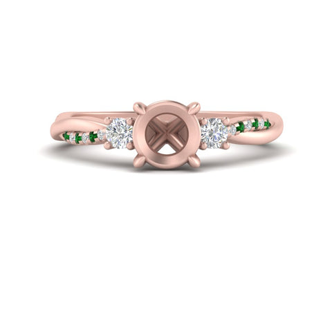 Twisted Vine Vintage Semi Mount Diamond Engagement Ring