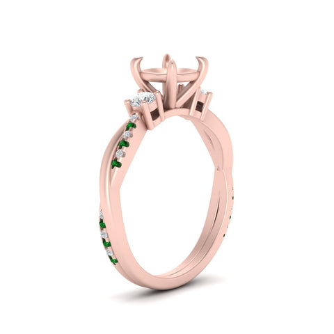 Twisted Vine Vintage Semi Mount Diamond Engagement Ring