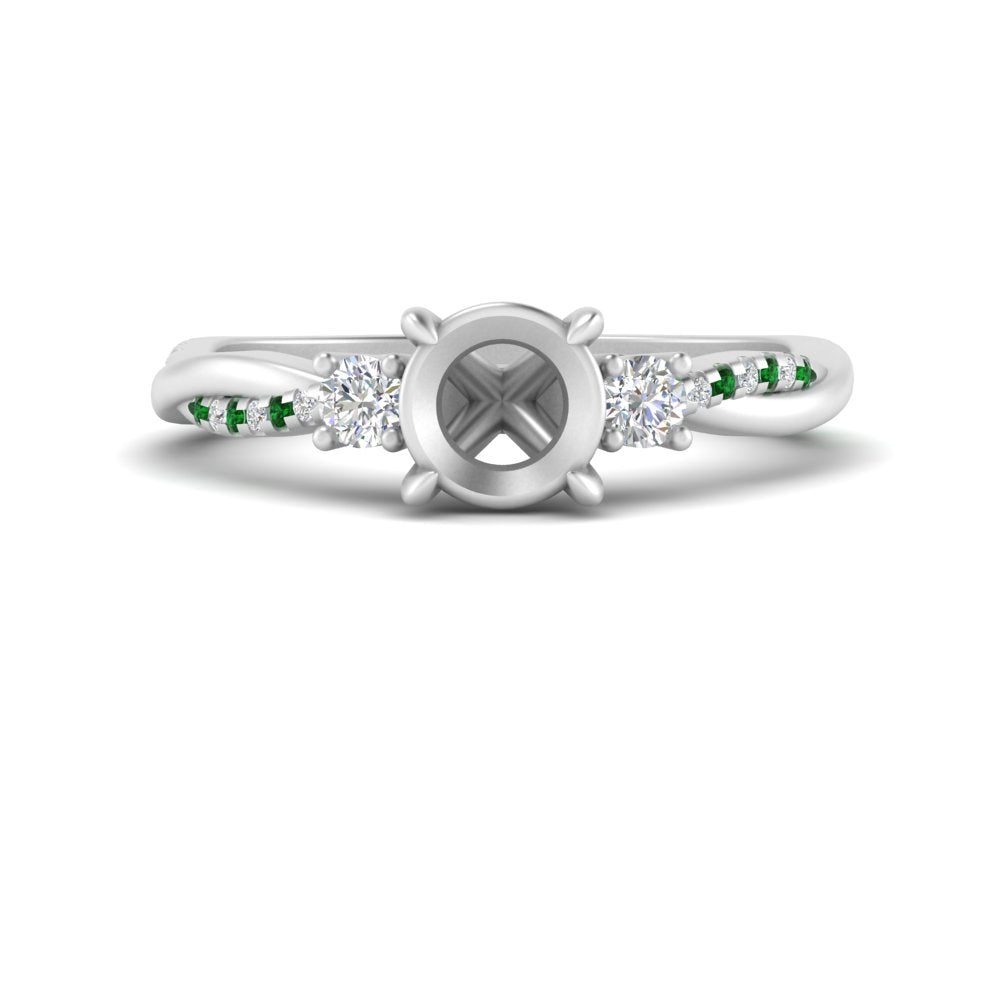 Twisted Vine Vintage Semi Mount Diamond Engagement Ring