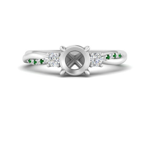 Twisted Vine Vintage Semi Mount Diamond Engagement Ring