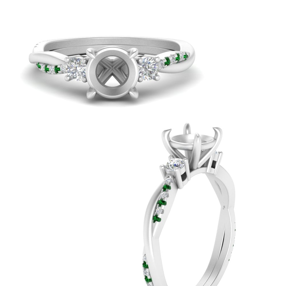 Twisted Vine Vintage Semi Mount Diamond Engagement Ring