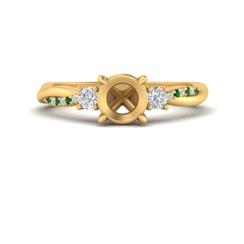Twisted Vine Vintage Semi Mount Diamond Engagement Ring