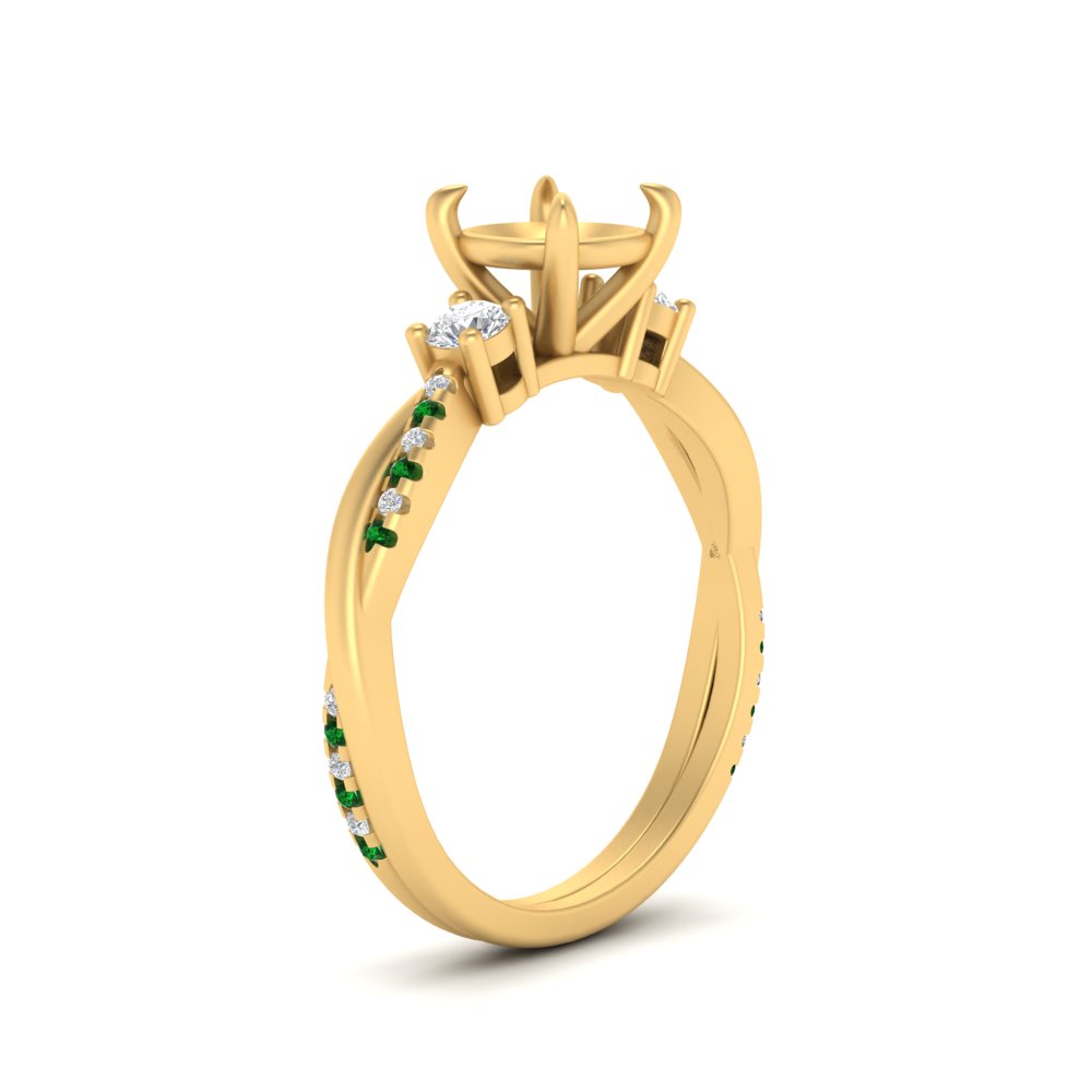 Twisted Vine Vintage Semi Mount Diamond Engagement Ring