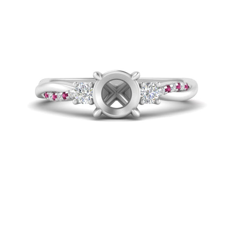 Twisted Vine Vintage Semi Mount Diamond Engagement Ring