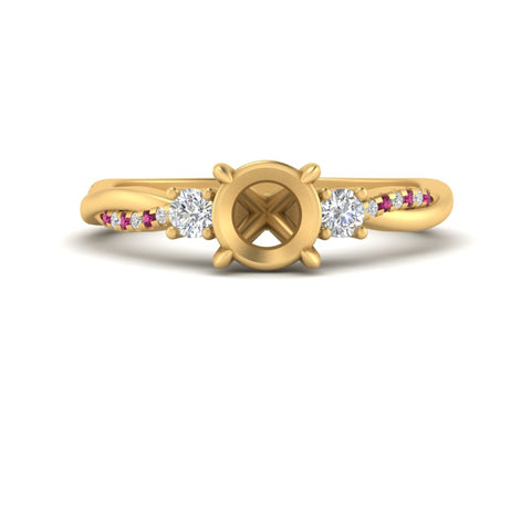 Twisted Vine Vintage Semi Mount Diamond Engagement Ring