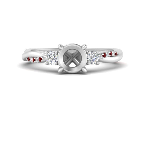 Twisted Vine Vintage Semi Mount Diamond Engagement Ring