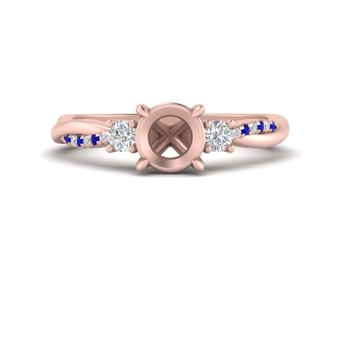 Twisted Vine Vintage Semi Mount Diamond Engagement Ring