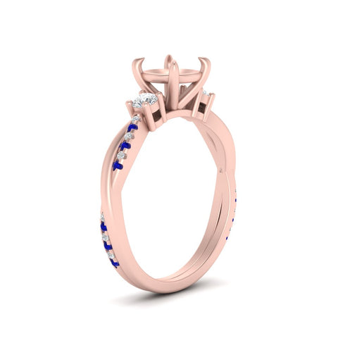 Twisted Vine Vintage Semi Mount Diamond Engagement Ring